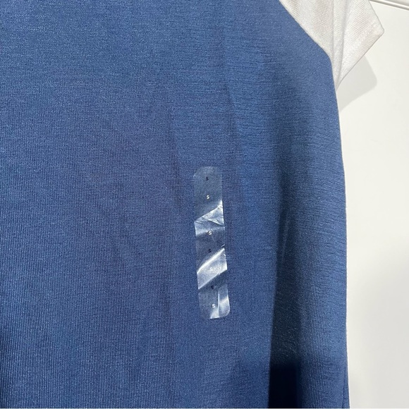 GAP Raglan Tee Shirt Ribbed Blue and White Size Small NWT - Picture 3 of 7